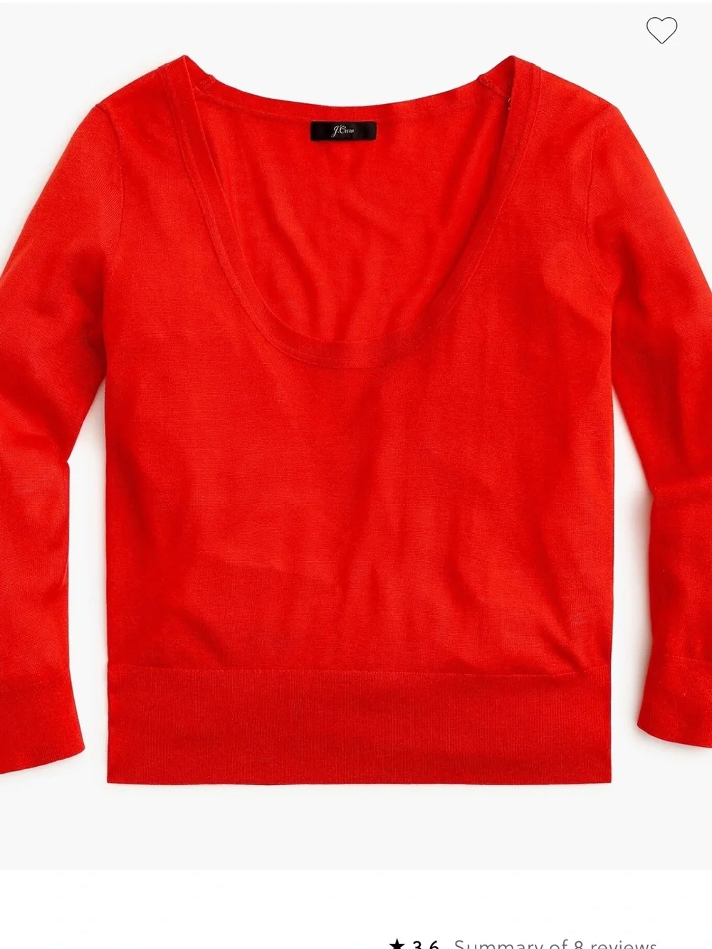 J. Crew Red Scoop Neck Knit Top